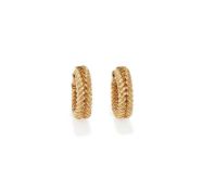 A PAIR OF HOOP EARRINGS