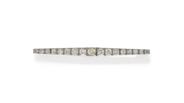 A DIAMOND BAR BROOCH