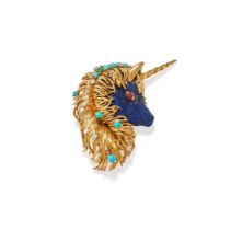 CHAUMET, A GEM SET UNICORN BROOCH