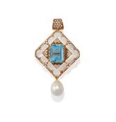 ROGER DOYLE, A GEM SET PENDANT/BROOCH
