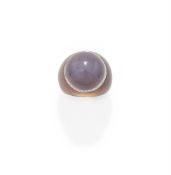 CATHERINE PREVOST, A GREY AGATE AND DIAMOND DRESS RING