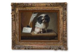 ‡ JACQUES-BARTHELEMY DELAMARRE (FRENCH, 19TH CENTURY), PORTRAIT OF A SMALL POODLE