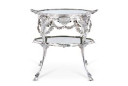 ‡ A GERMAN SILVER ART NOUVEAU TEA TABLE, SCHLEISSNER & SOHNE, HANAU, .800 STANDARD, POST 1886 MARK