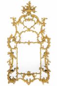 ‡ A GEORGE III GILTWOOD OVERMANTEL MIRROR, CIRCA 1760