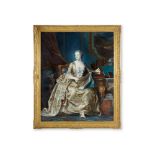 ‡ MANNER OF MAURICE-QUENTIN DE LA TOUR, MADAME DE POMPADOUR (1721-1764) IN HER STUDY