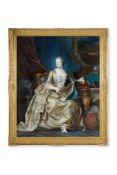 ‡ MANNER OF MAURICE-QUENTIN DE LA TOUR, MADAME DE POMPADOUR (1721-1764) IN HER STUDY