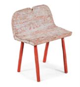Y A GREY AND RED PAINTED HARDWOOD 'FOLK ART' SIDE CHAIR, 20TH CENTURY