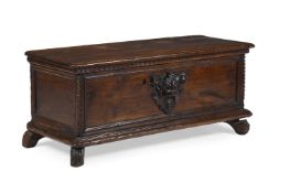 AN ITALIAN CARVED WALNUT CASSONE, 18TH CENTURY