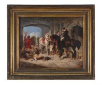 HENRY HUGH ARMSTEAD (BRITISH 1828-1905) AFTER LANDSEER, THE RETURN FROM HAWKING
