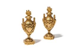 A PAIR OF ORMOLU CASSOLETTES, IN THE LOUIS XVI GOUT GREC TASTE, 19TH CENTURY