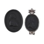 TWO WEDGWOOD BLACK BASALT PLAQUES, OF NATURAL HISTORY INTEREST, LATE 18TH AND EARLY 19TH CENTURIES