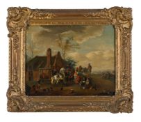 DUTCH PROVINCIAL SCHOOL (18TH CENTURY), COUNTRYSCAPE WITH TRAVELLERS