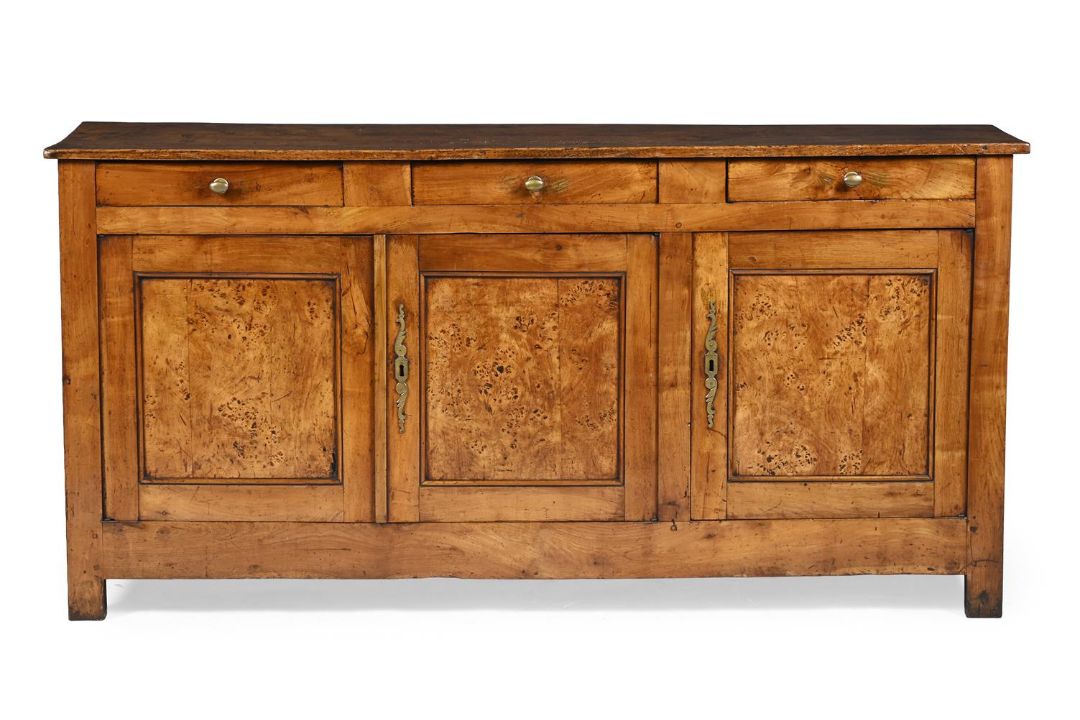 A FRENCH FRUITWOOD, CHESTNUT AND BURR WOOD DRESSER BASE, 19TH CENTURY - Image 2 of 3