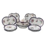 A WORCESTER PORCELAIN PART DESSERT SERVICE, CIRCA 1780