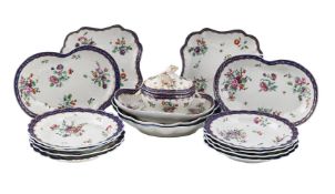 A WORCESTER PORCELAIN PART DESSERT SERVICE, CIRCA 1780
