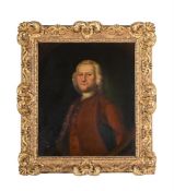 FOLLOWER OF THOMAS HUDSON, PORTRAIT OF A GENTLEMAN IN A RED COAT
