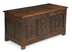 A CHARLES II OAK COFFER, PROBABLY WELSH, CIRCA 1660