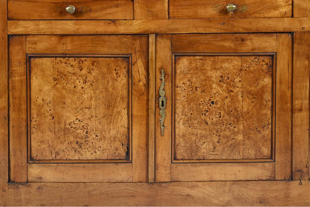 A FRENCH FRUITWOOD, CHESTNUT AND BURR WOOD DRESSER BASE, 19TH CENTURY - Image 3 of 3