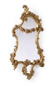 A GILTWOOD AND GESSO WALL MIRROR, LATE 18TH OR 19TH CENTURY