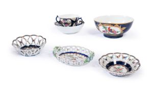 THREE VARIOUS WORCESTER PIERCED BASKETS, CIRCA 1770