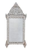 Y A LARGE SYRIAN MOTHER OF PEARL AND BONE INLAID MIRROR, LATE 19TH OR EARLY 20TH CENTURY