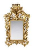 A FLORENTINE GILTWOOD WALL MIRROR IN 18TH CENTURY STYLE, 19TH CENTURY