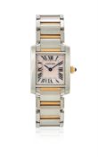 Y CARTIER, TANK FRANÇAISE, REF. 2384, A LADY'S STAINLESS STEEL AND GOLD BRACELET WATCH