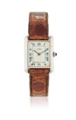 Y CARTIER, MUST DE CARTIER, TANK, A SILVER WRISTWATCH