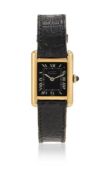Y CARTIER, MUST DE CARTIER, TANK, A LADY'S SILVER GILT WRISTWATCH