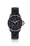 CHANEL, J12, REF. H0684 305, A BLACK CERAMIC BRACELET WATCH WITH DATE