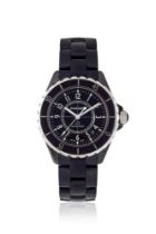 CHANEL, J12, REF. H0684 305, A BLACK CERAMIC BRACELET WATCH WITH DATE