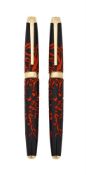 CARAN D'ACHE, YEAR OF THE ROOSTER, A LIMITED EDITION FOUNTAIN AND ROLLERBALL PEN