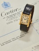 CARTIER, TANK LOUIS, REF. 8038, AN 18 CARAT GOLD WRISTWATCH