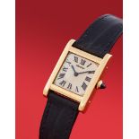 CARTIER, TANK, AN 18 CARAT GOLD WRISTWATCH
