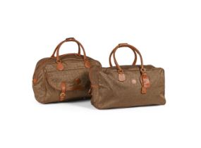 GUCCI, MONOGRAM, TWO BROWN CANVAS TRAVEL BAGS