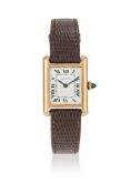 Y CARTIER, TANK, AN 18 CARAT GOLD WRISTWATCH