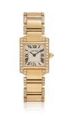 CARTIER, TANK FRANÇAISE, REF. 2385, A LADY'S 18 CARAT GOLD AND DIAMOND BRACELET WATCH