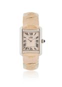 CARTIER, MUST DE CARTIER, TANK, REF. 2416, A LADY'S SILVER WRISTWATCH