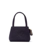 CHANEL, CAMELIA, A BLACK SATIN EVENING BAG