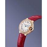 Y CARTIER, BALLON BLEU, REF. 3007, A LADY'S 18 CARAT GOLD AND DIAMOND WRISTWATCH
