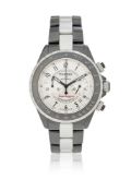CHANEL, J12 SUPERLEGGERA, A BLACK CERAMIC AND ALUMINIUM CHRONOGRAPH BRACELET WATCH WITH DATE