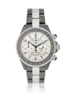 CHANEL, J12 SUPERLEGGERA, A BLACK CERAMIC AND ALUMINIUM CHRONOGRAPH BRACELET WATCH WITH DATE