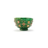 An Indian gem-set small tea bowl