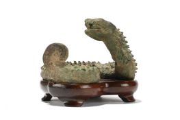 A Chinese bronze model of a snake