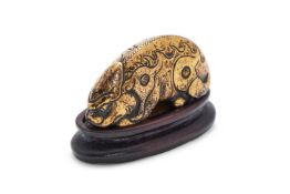 A Chinese bronze paper weight of a mythical beast