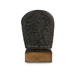 A small black stone stele depicting Samvara
