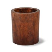 A Chinese huanghuali brush pot