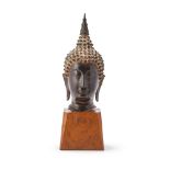 A Thai bronze head of Buddha