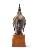 A Thai bronze head of Buddha