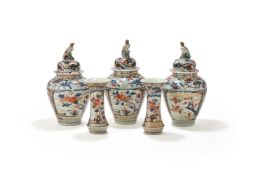 A Japanese Arita five-piece garniture